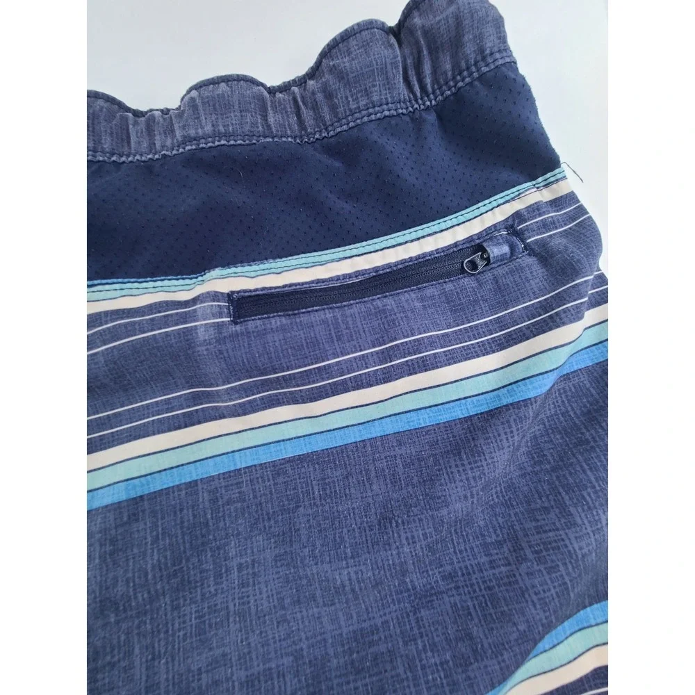 Speedo Swim Trunks Shorts Mens 2X Blue Striped Lined Resortwear Surf Summer